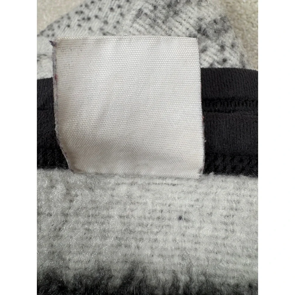 Vtg Biederlack Throw Blanket Horses Reversible Black Gray White Made USA 53x74